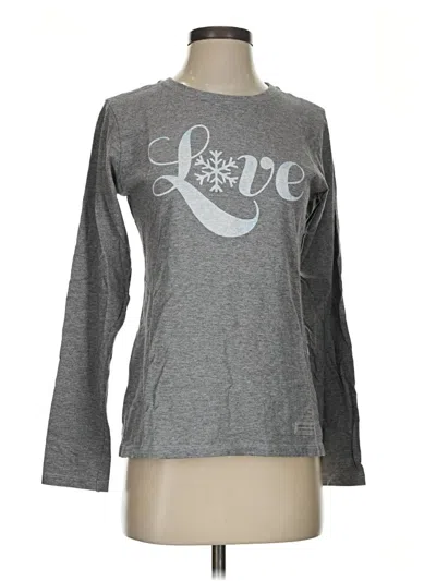 Pre-owned Life Is Good Long Sleeve T-shirt In Gray