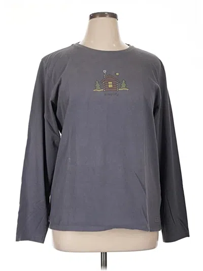 Pre-owned Life Is Good Long Sleeve T-shirt In Gray