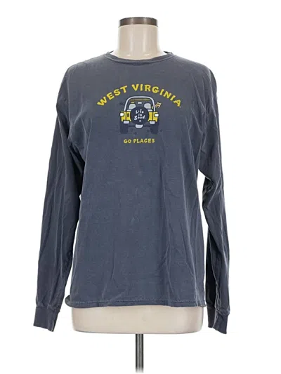 Pre-owned Life Is Good Long Sleeve T-shirt In Gray