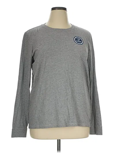 Pre-owned Life Is Good Long Sleeve T-shirt In Gray