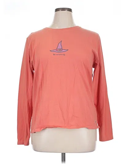 Pre-owned Life Is Good Long Sleeve T-shirt In Pink