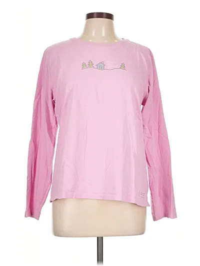 Pre-owned Life Is Good Long Sleeve T-shirt In Pink