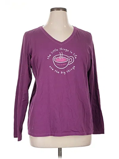 Pre-owned Life Is Good Long Sleeve T-shirt In Purple
