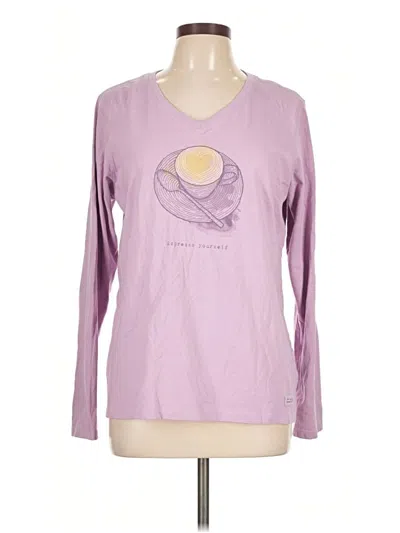 Pre-owned Life Is Good Long Sleeve T-shirt In Purple