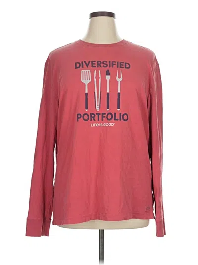 Pre-owned Life Is Good Long Sleeve T-shirt In Red