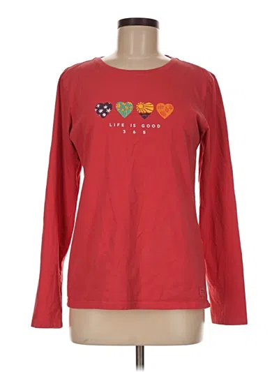 Pre-owned Life Is Good Long Sleeve T-shirt In Red