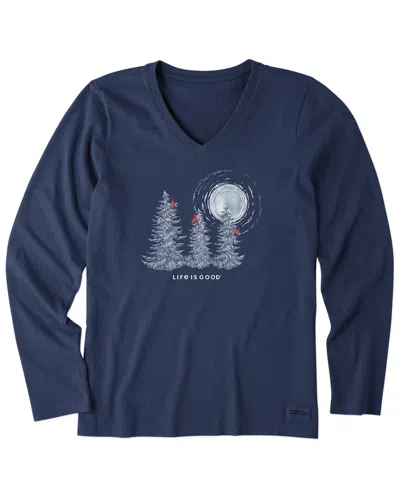 Life Is Good ® Long Sleeve V-neck T-shirt In Blue