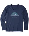 Life Is Good ® Long Sleeve V-neck T-shirt In Blue