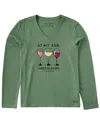 Life Is Good ® Long Sleeve V-neck T-shirt In Green