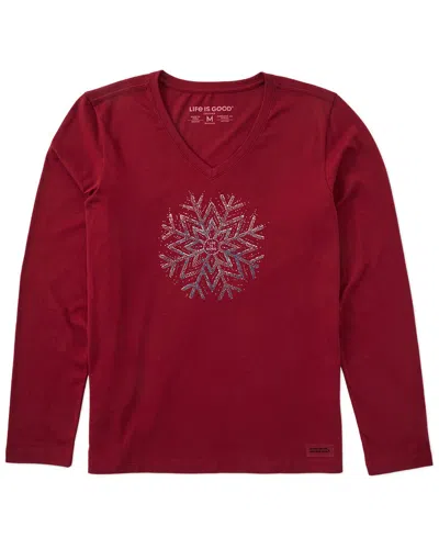 Life Is Good ® Long Sleeve V-neck T-shirt In Red