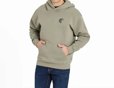 Life Is Good Men's Simple Fish Good Vibes Fleece Hood In Moss Green In Multi