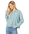 Life Is Good Optimistic By Nature Hoodie Womens Smokey Blue Long Sleeve Gbo60 In Green
