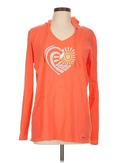 Pre-owned Life Is Good Pullover Hoodie In Orange