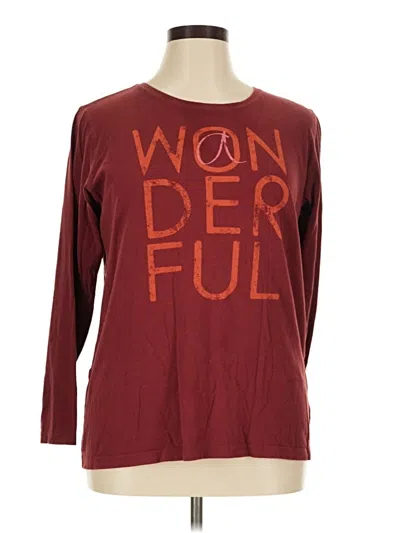 Pre-owned Life Is Good Pullover Sweater In Burgundy