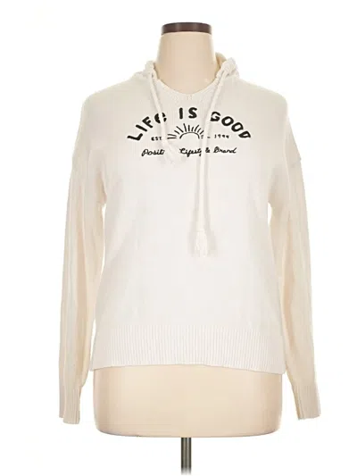 Pre-owned Life Is Good Pullover Sweater In White