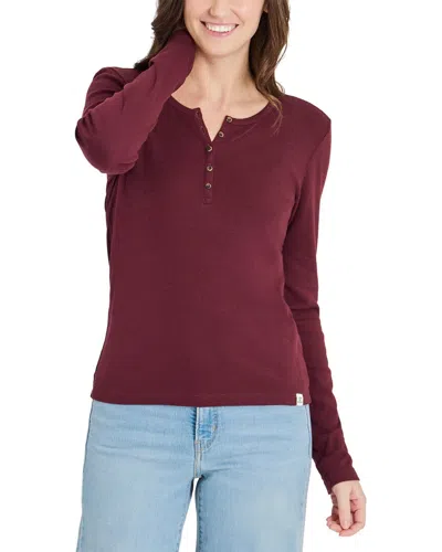Life Is Good Ribbed Henley In Burgundy