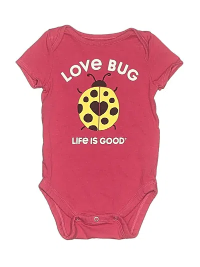 Pre-owned Life Is Good Babies' Short Sleeve Onesie In Red