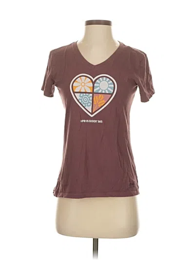 Pre-owned Life Is Good Short Sleeve T-shirt In Brown