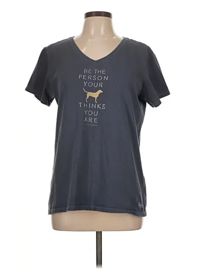 Pre-owned Life Is Good Short Sleeve T-shirt In Gray