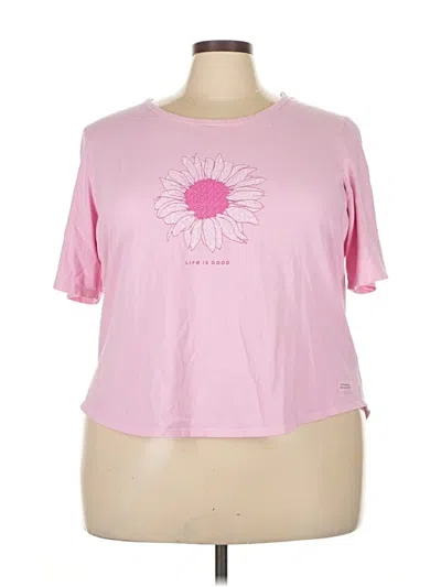 Pre-owned Life Is Good Short Sleeve T-shirt In Pink