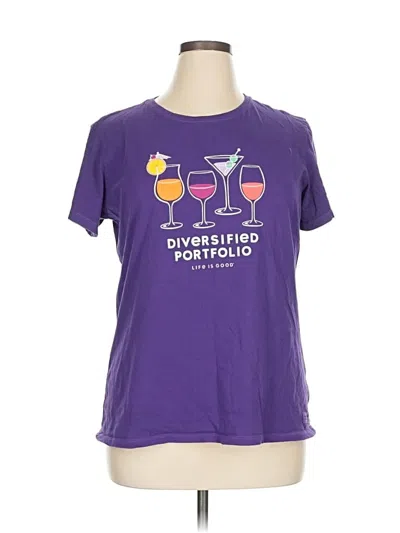 Pre-owned Life Is Good Short Sleeve T-shirt In Purple