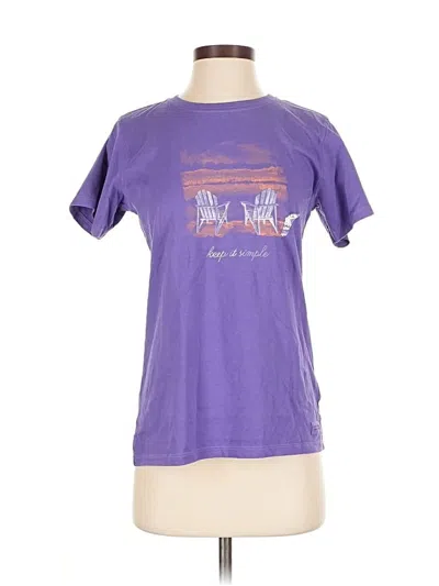 Pre-owned Life Is Good Short Sleeve T-shirt In Purple
