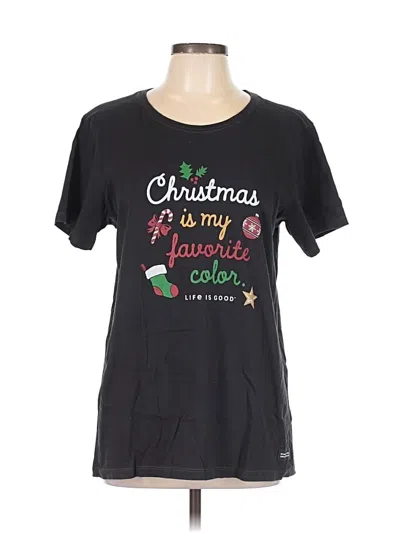 Pre-owned Life Is Good Short Sleeve T-shirt In Black