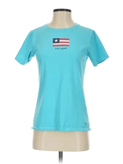 Pre-owned Life Is Good Short Sleeve T-shirt In Blue