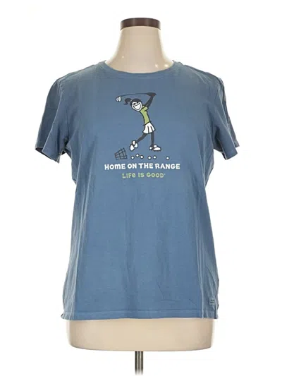 Pre-owned Life Is Good Short Sleeve T-shirt In Blue
