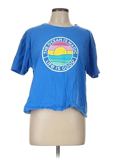Pre-owned Life Is Good Short Sleeve T-shirt In Blue