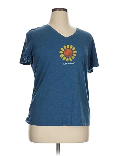 Pre-owned Life Is Good Short Sleeve T-shirt In Blue