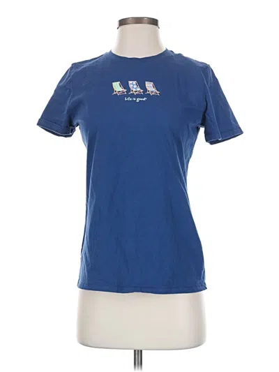Pre-owned Life Is Good Short Sleeve T-shirt In Blue