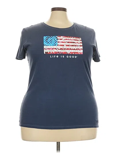 Pre-owned Life Is Good Short Sleeve T-shirt In Blue