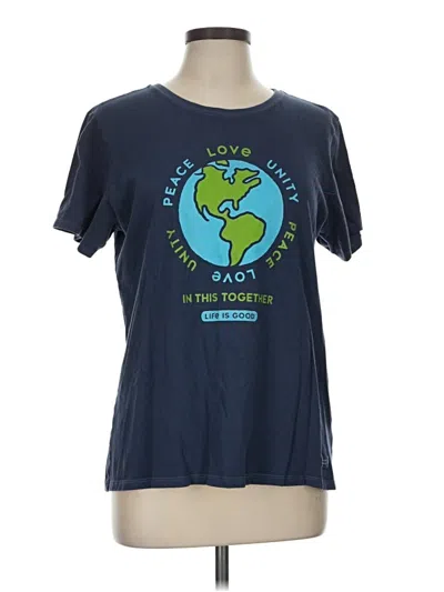 Pre-owned Life Is Good Short Sleeve T-shirt In Blue