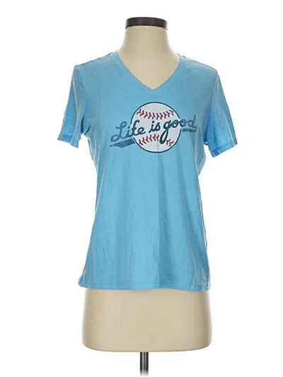 Pre-owned Life Is Good Short Sleeve T-shirt In Blue
