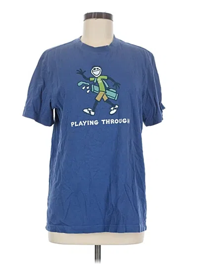 Pre-owned Life Is Good Short Sleeve T-shirt In Blue