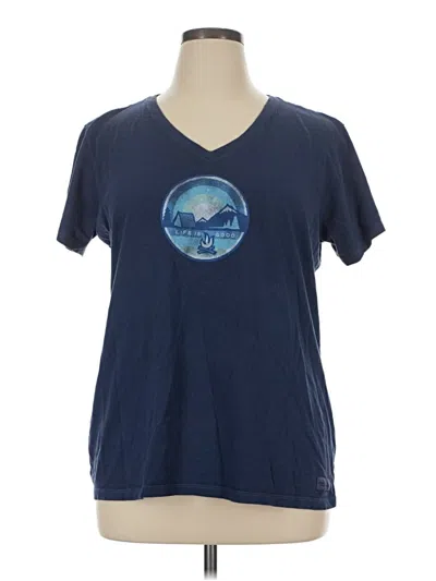 Pre-owned Life Is Good Short Sleeve T-shirt In Blue