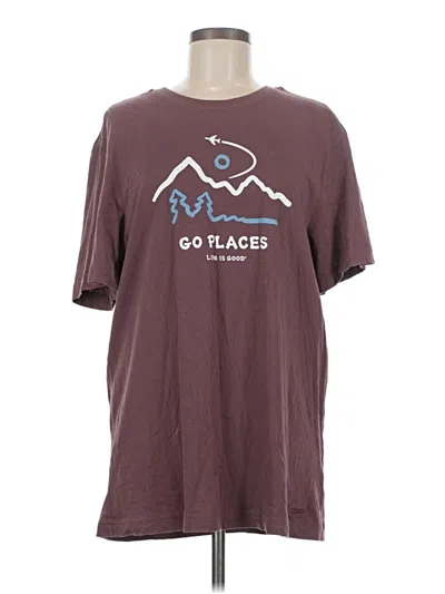 Pre-owned Life Is Good Short Sleeve T-shirt In Brown
