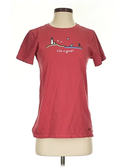 Pre-owned Life Is Good Short Sleeve T-shirt In Burgundy
