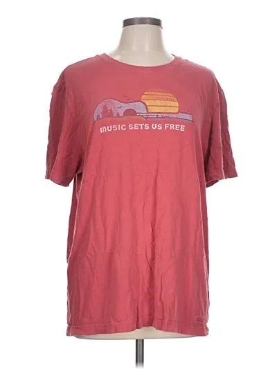 Pre-owned Life Is Good Short Sleeve T-shirt In Burgundy