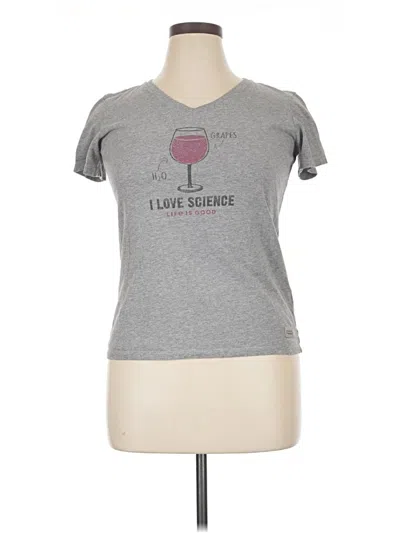 Pre-owned Life Is Good Short Sleeve T-shirt In Gray