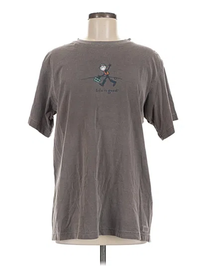 Pre-owned Life Is Good Short Sleeve T-shirt In Gray