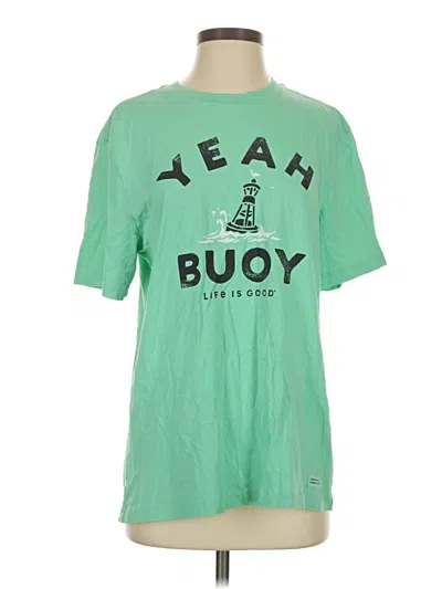 Pre-owned Life Is Good Short Sleeve T-shirt In Green