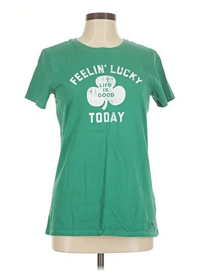 Pre-owned Life Is Good Short Sleeve T-shirt In Green