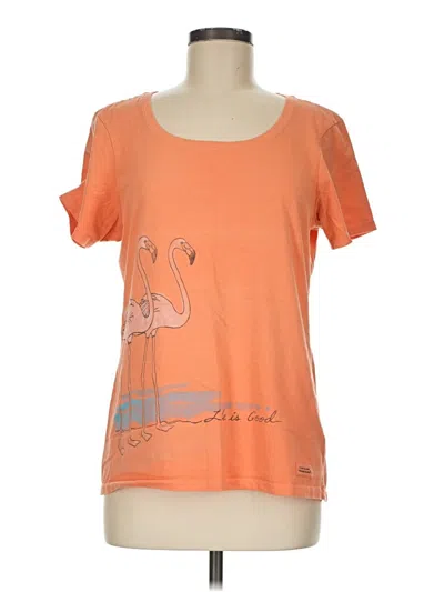 Pre-owned Life Is Good Short Sleeve T-shirt In Orange