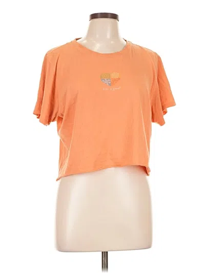Pre-owned Life Is Good Short Sleeve T-shirt In Orange