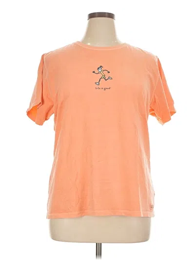 Pre-owned Life Is Good Short Sleeve T-shirt In Orange