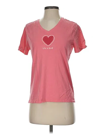 Pre-owned Life Is Good Short Sleeve T-shirt In Pink