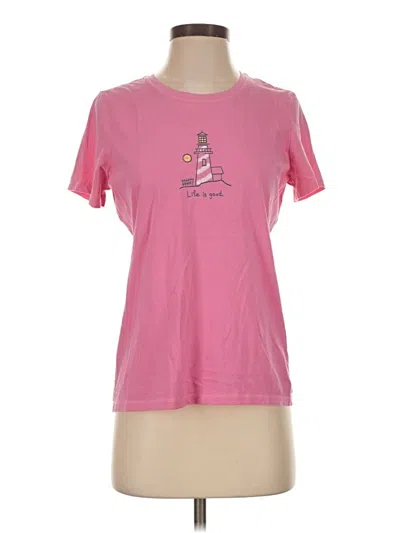 Pre-owned Life Is Good Short Sleeve T-shirt In Pink