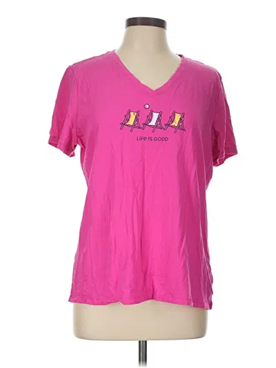 Pre-owned Life Is Good Short Sleeve T-shirt In Pink